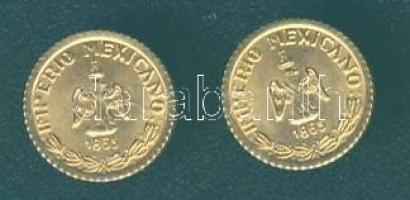 Mexikó 1865. "Maximilian" aranypénz mini reprodukciója (2x)