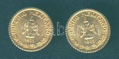 Mexikó 1865. "Maximilian" aranypénz mini reprodukciója (2x)