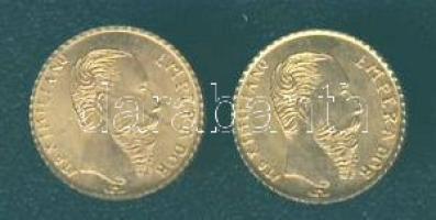 Mexikó 1865. "Maximilian" aranypénz mini reprodukciója (2x)