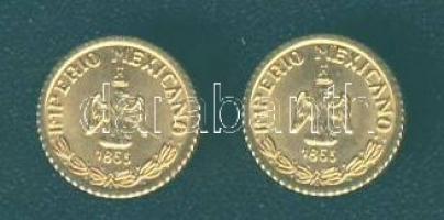 Mexikó 1865. "Maximilian" aranypénz mini reprodukciója (2x)