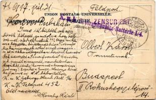 1917 Jerusalem, Church of St.Anne and Temple Area. Art Nouveau embossed litho with stamps and flags ...