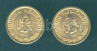 Mexikó 1865. "Maximilian" aranypénz mini reprodukciója (2x)