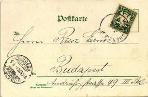 1900 München, Munich; Sternen-Grüsse aus München / starry night. Kuntstverlag Aug. Fleischmann Art N...