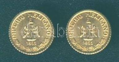 Mexikó 1865. "Maximilian" aranypénz mini reprodukciója (2x)