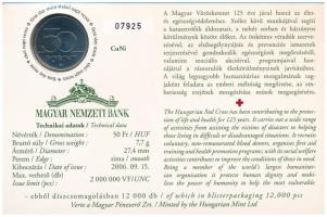 2006. 50Ft Cu-Ni "125 éves a Magyar Vöröskereszt" első napi veret sorszámozott emléklapon ...