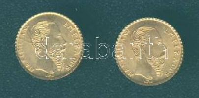 Mexikó 1865. "Maximilian" aranypénz mini reprodukciója (2x)