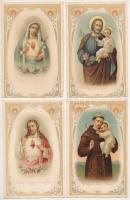 4 db RÉGI vágott szecessziós litho képeslap vallás témában / 4 pre-1945 Art Nouveau religious litho postcards (cut)