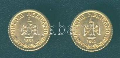Mexikó 1865. "Maximilian" aranypénz mini reprodukciója (2x)