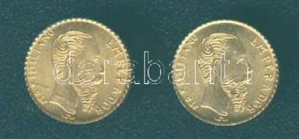 Mexikó 1865. "Maximilian" aranypénz mini reprodukciója (2x)