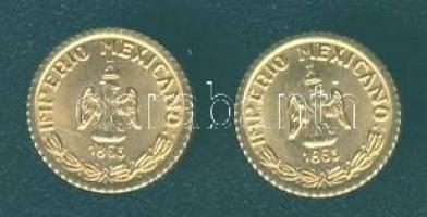 Mexikó 1865. "Maximilian" aranypénz mini reprodukciója (2x)