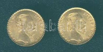 Mexikó 1865. "Maximilian" aranypénz mini reprodukciója (2x)