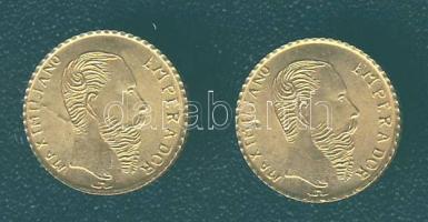 Mexikó 1865. "Maximilian" aranypénz mini reprodukciója (2x)