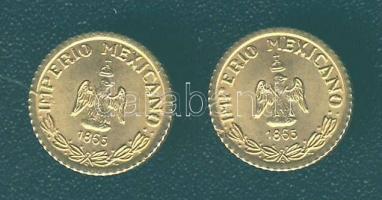 Mexikó 1865. "Maximilian" aranypénz mini reprodukciója (2x)