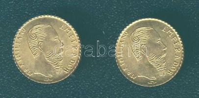 Mexikó 1865. "Maximilian" aranypénz mini reprodukciója (2x)