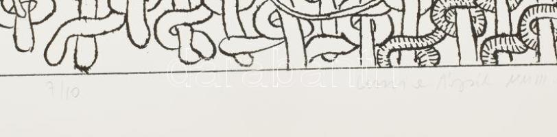 Luzsicza Lajos Árpád (1949-): Kapcsolatok (cím nélkül). Szitanyomat, papír, jelzett, számozott (7/10...