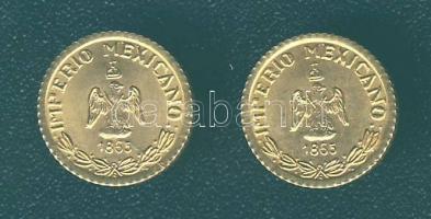Mexikó 1865. "Maximilian" aranypénz mini reprodukciója (2x)