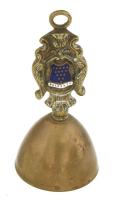 Polzeath angol bronz csengő. Zománcozott címerrel, m: 13 cm