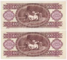 1992. 100Ft (2x) sorszámkövetők "B 879 066569 - B 879 066570" T:UNC Adamo F35