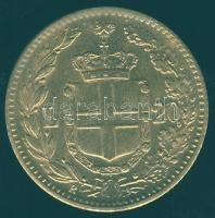 Olaszország 1892. 20L Au fém utánverete T:1