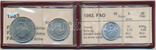 1983. 20f Al + 5Ft Ni + 10Ft Ni "FAO" sor, eredeti műbőr tokban, tanúsítvánnyal T:UNC
Ada...