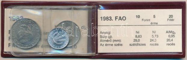 1983. 20f Al + 5Ft Ni + 10Ft Ni "FAO" sor, eredeti műbőr tokban, tanúsítvánnyal T:UNC
Ada...