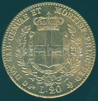 Olasz Államok/Szardínia 1859. 20L Au fém utánverete T:1