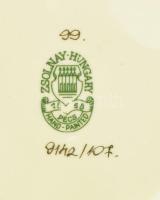 Zsolnay virágmintás bonbonier. Jelzett, hibátlan, d: 9,5 cm