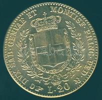 Olasz Államok/Szardínia 1859. 20L Au fém utánverete T:1