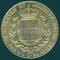 Olasz Államok/Szardínia 1849. 20L Au fém utánverete T:1