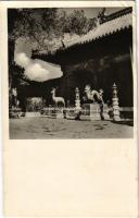 1952 Beijing, Peking; palace / palota. Kiadja Művészeti alkotások + 1951.XII. 23 - 1952. I. 23. KÍNAI NÉPKÖZTÁRSASÁG KIÁLLÍTÁSA So. Stpl (EK)