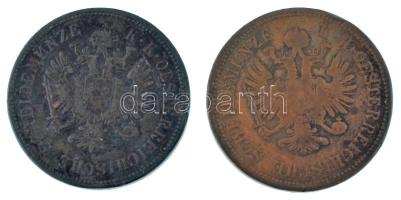 1861B 4kr Cu + Ausztria 1861A 4kr Cu T:F ph, patina