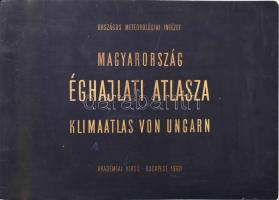 Magyarország éghajlati atlasza. Szerk.: Kakas József. Klima-Atlas von Ungarn. Országos Meteorológiai Intézet. [Bp.], 1960, Akadémiai Kiadó, 2+20+2 p.+78 t. Kiadói haránt-alakú egészvászon-kötés, kopott borítóval, régi intézményi bélyegzésekkel.