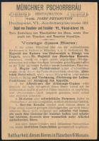 Münchener Pschorrbräu litho reklámlap, felületén törsényom