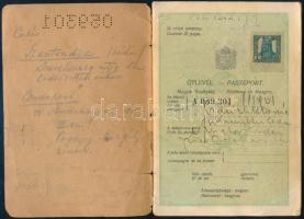 1930 Magyar Királyság által kiállított fényképes útlevél, borító gerince szakadt