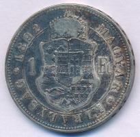 1892KB 1Ft Ag "Ferenc József / Fiume címer" T:VF patina Adamo M15