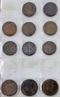 29db-os rézpénz tétel kisalakú, sérült műbőr albumba rendezve, közte 1763PH-KM Poltura Cu "Mária Terézia" T:vegyes