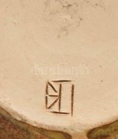 Iparművész váza, jelzett, minimális kopással, d: 12,5 cm