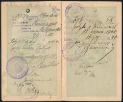 1920 Bp., Magyar Királyság által kiállított fényképes útlevél, átjavított "Népköztársaság"...