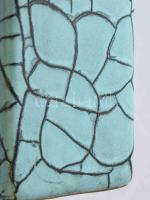 cca 1950 Mid-century geometrikus váza. Erezet mintával, jelzés nélkül, minimális kopottsággal, 13,5 ...