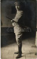 Vöröskatona puskával / Hungarian soldier of the Red Army with gun. Ryba Géza photo