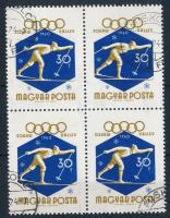 1960 Téli Olimpia (I.) 30f négyestömb törött ujj lemezhibával