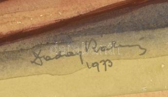 Daday Kálmán (1904-1990): Csendélet pipával, 1973. Akvarell, papír, jelzett. Paszpartuban. 29×42 cm