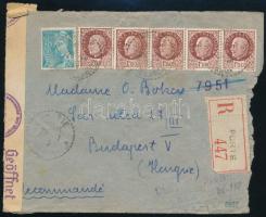 1945 Cenzúrázott ajánlott levél Budapestre