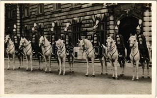 1942 Budapest I. M.kir. vár lovas testőrség. Kallós Oszkár udv. és kamarai fényképész felv.