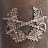 1916-1917 I. világháborús emlék, 8 cm-es ágyú töltényhüvelyéből kialakított váza, rajta az Osztrák-M...