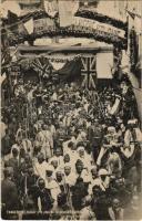 1905 Tangier, Tangiers, Tanger; El Kaiser y el Arco de la colonia Espanol / Kaiser Wilhelm II of Germany arrived at Tangier