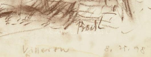 Bod László (1920-2001): Tanya. Szén, papír. Jelzett. Hátoldalán hagyatéki bélyegzővel. 29x41 cm