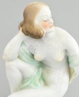 Herendi fésülködő akt. Kézzel festett, jelzett, hibátlan 24 cm