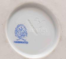 Herendi madárka virágok közt. Jelzett, kis hiányokkal, 9x9x9,5 cm