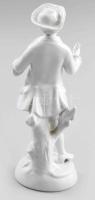 Rudolstadt rokokó figura, fehér mázas porcelán, jelzett, kopott, restaurált, m:18,5 cm